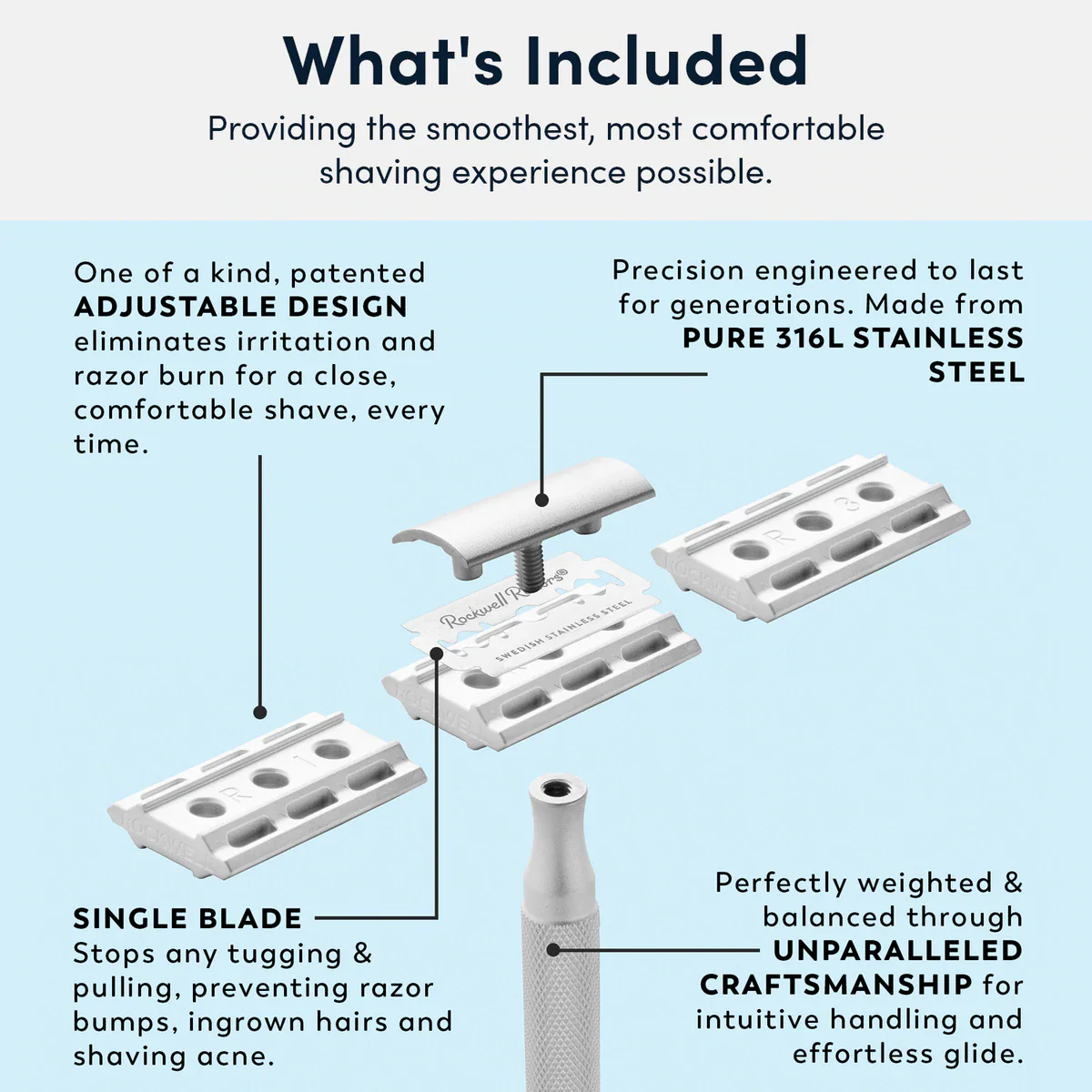 6S Adjustable Stainless Steel Safety Razor - Image 3