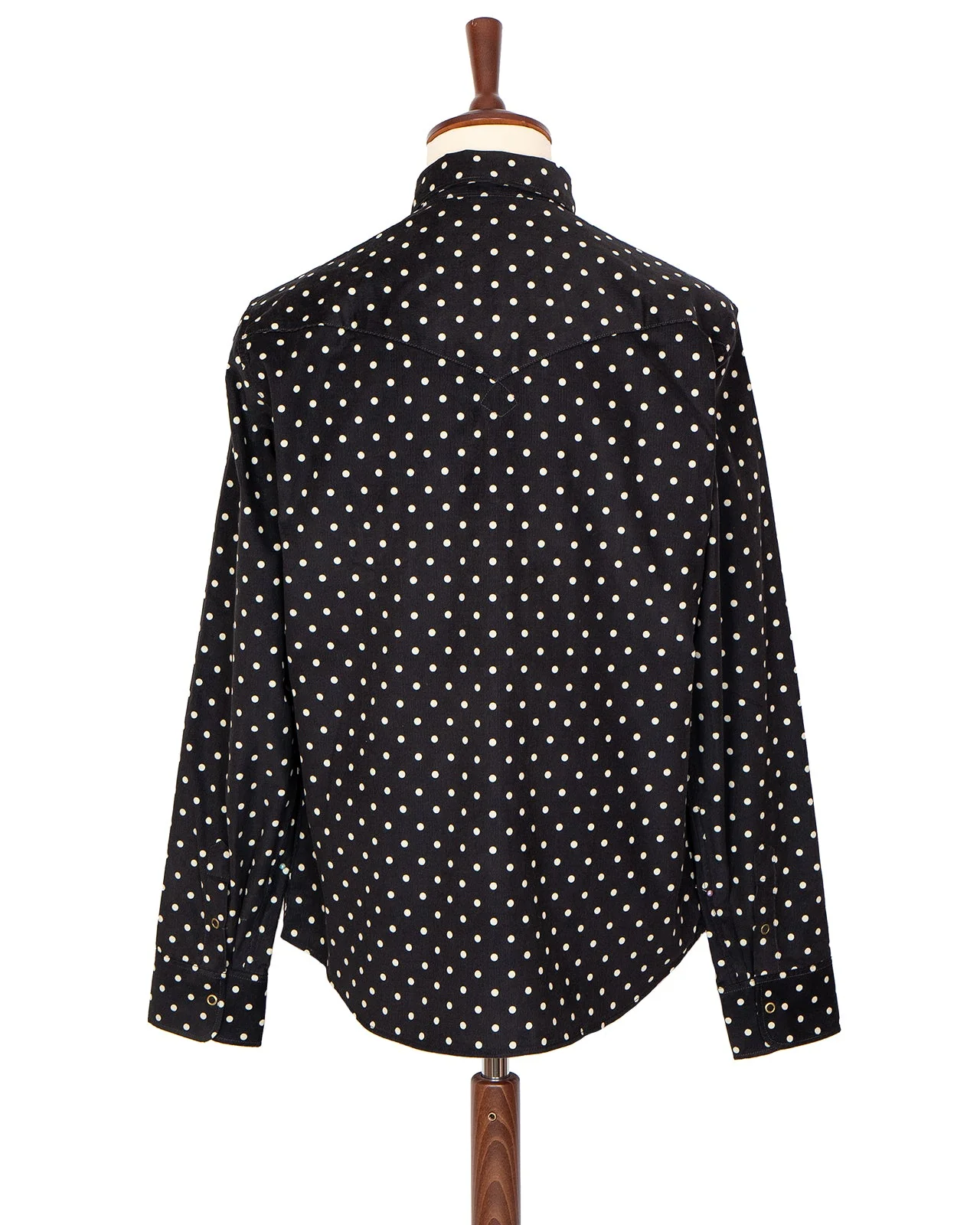 Ike Shirt in Black Corduroy Polkadot - Image 3